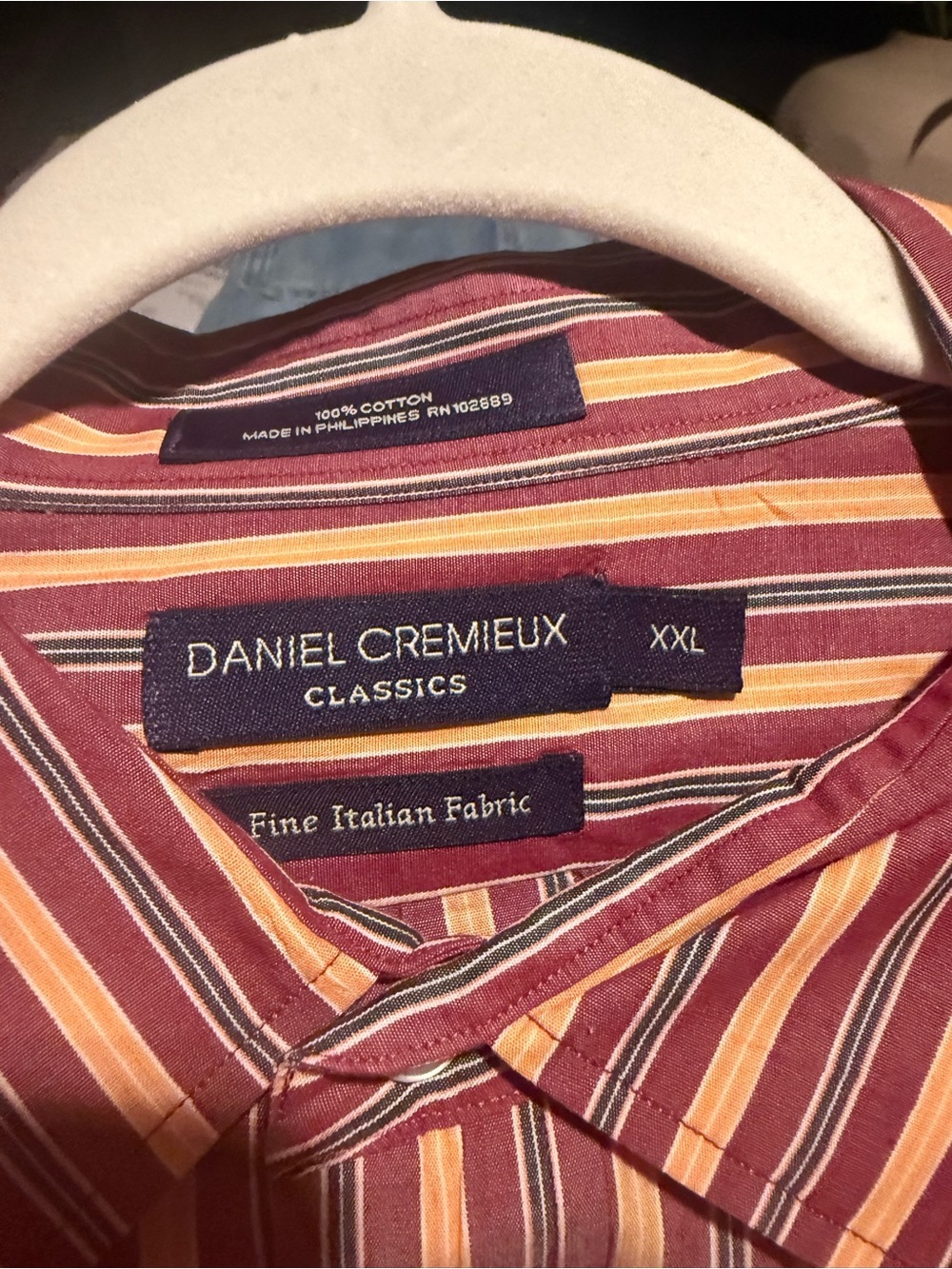 Daniel Cremieux  Striped Button-Down Shirt in Burgundy and Yellow - Picture 3 of 3